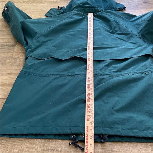Eddie Bauer Jacket Womens Large Hooded Green Rain Hiking Camping Utility Coat - Picture 10 of 12
